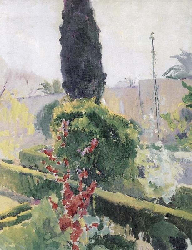 Joaquin Sorolla Sevilla Palace Garden Tour Norge oil painting art